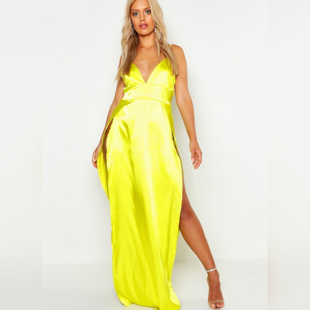 Satin Slip Maxi Dress (Plus Size)